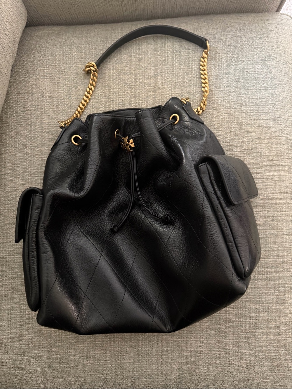 Tory Burch Large Charlie Drawstring Bag - Picture 5 of 8